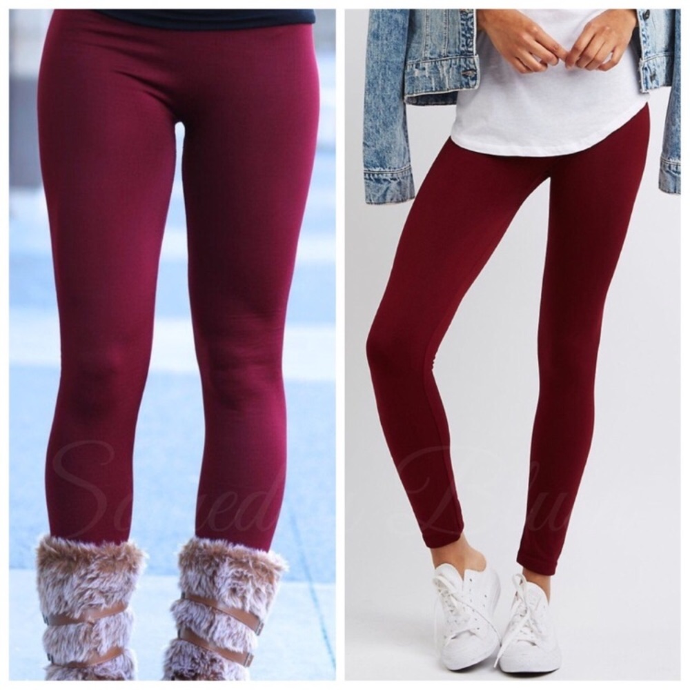 Basic high waist fleece lined leggings